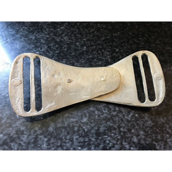 Vintage 1970 Belt Buckle Silver Tone Two Piece Interlocking Pieces Handmade "M" - Picture 3 of 7